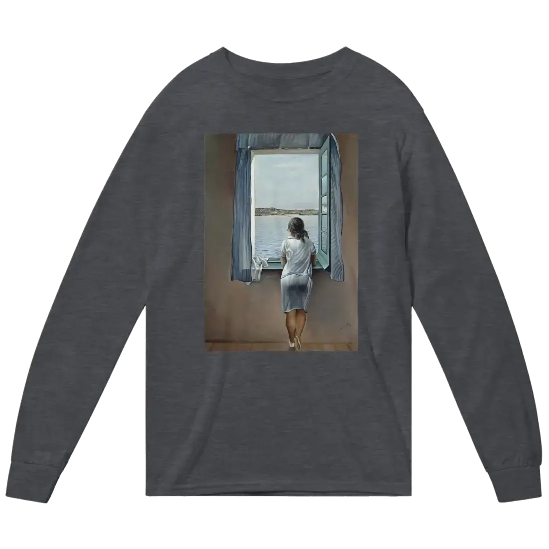 Dali - Young Woman at a Window Artwork Long Sleeve Shirt by Art-O-Rama Shop