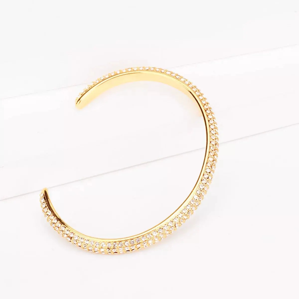 18K Gold-Plated Copper Zircon Open Bracelet by Partner Label