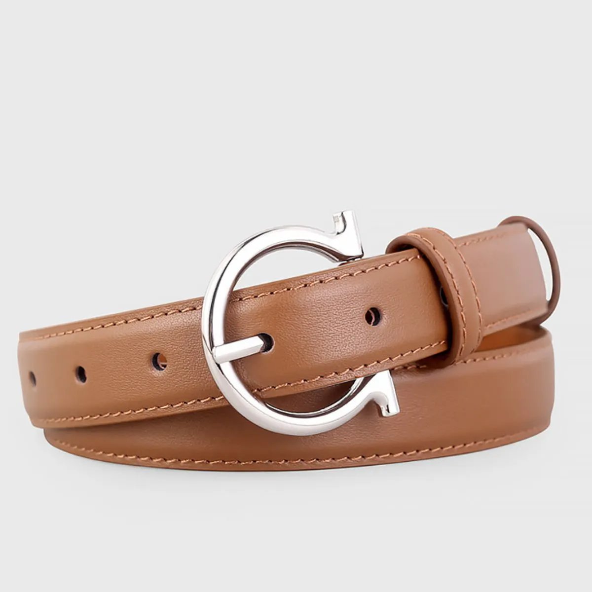 Buckle Leather Belt by Trendsi