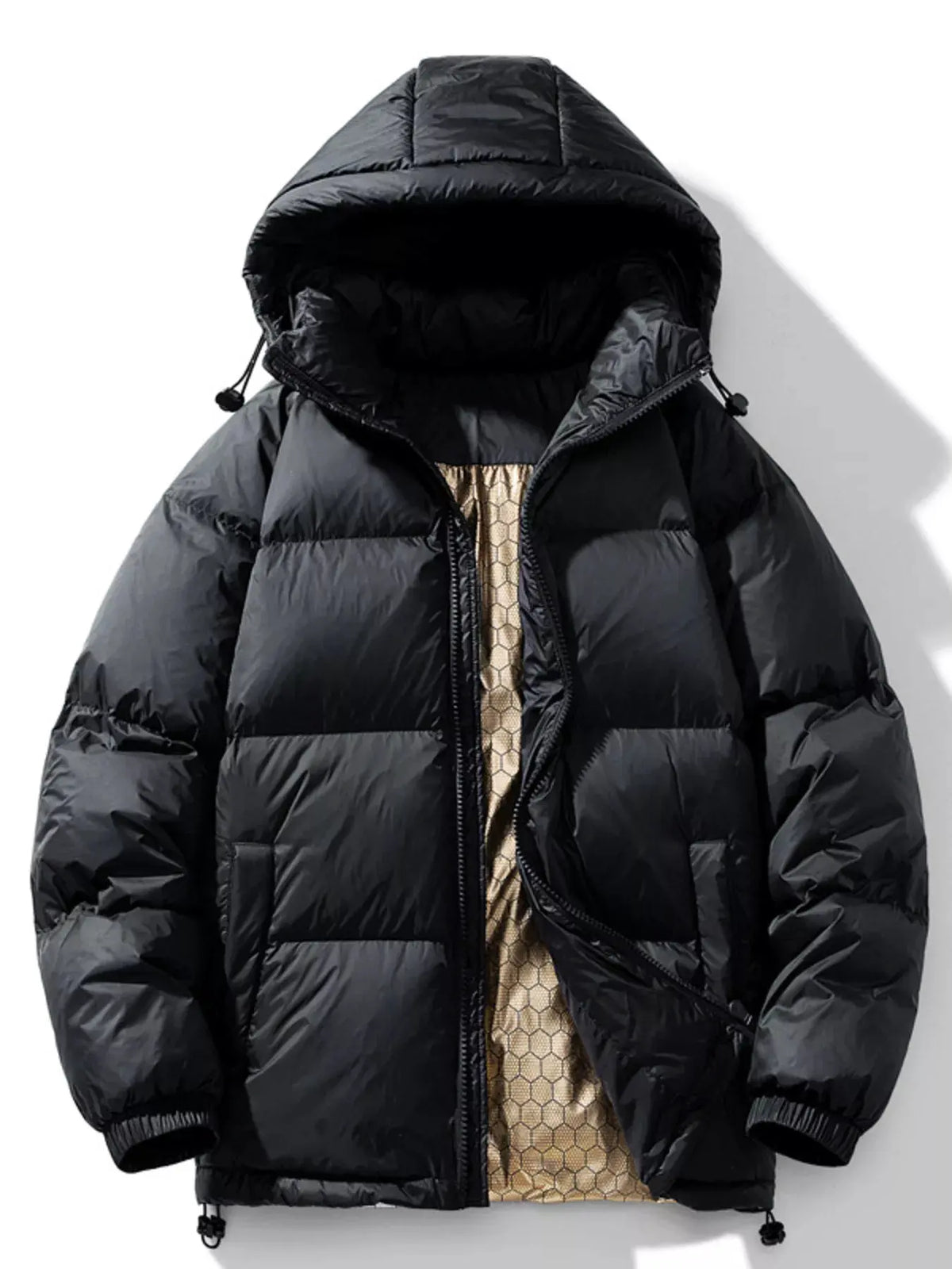 Men's Full Size Warm Padded Hooded Puffer Jacket Plus Size by Partner Label