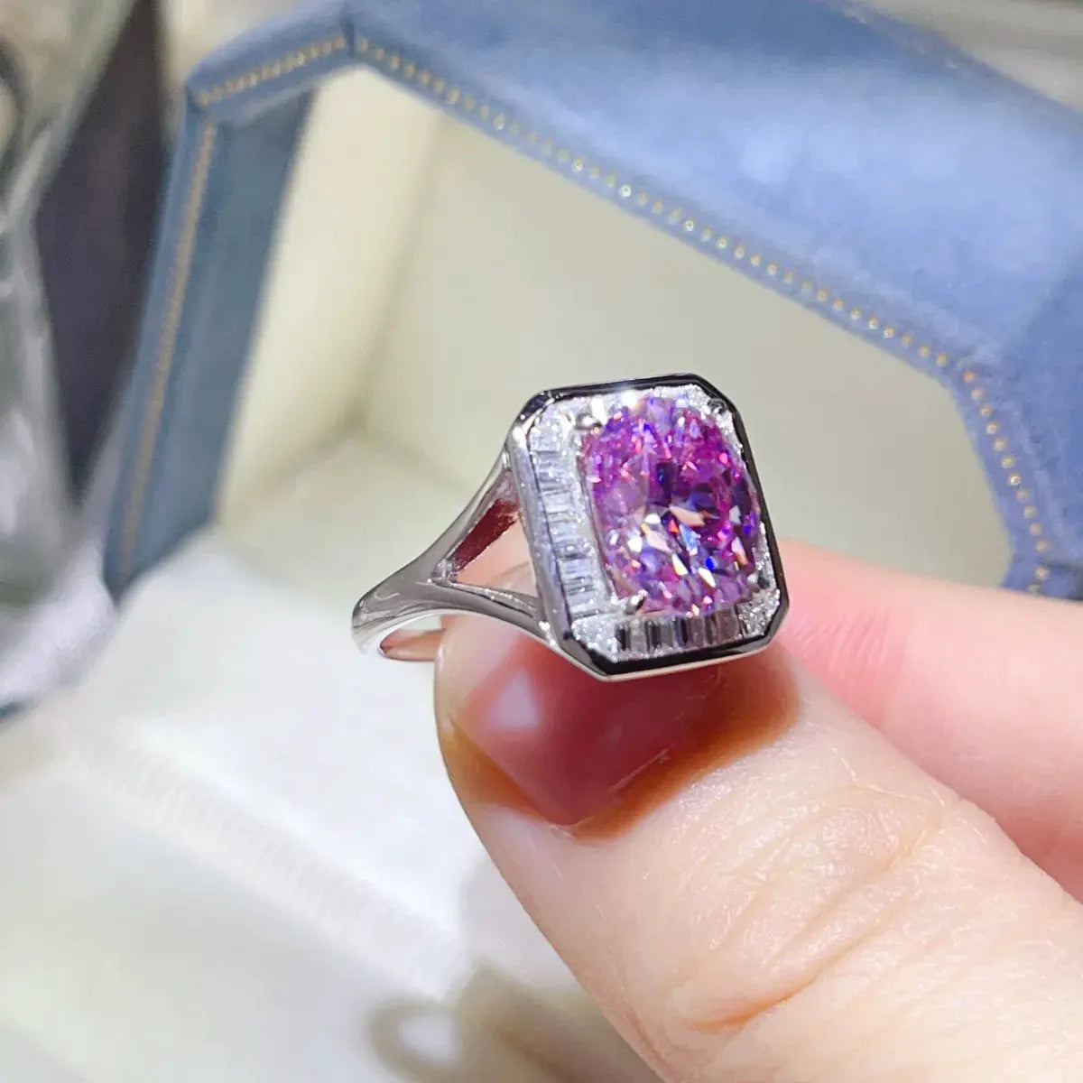 3 Carat Moissanite Square Ring by Partner Label