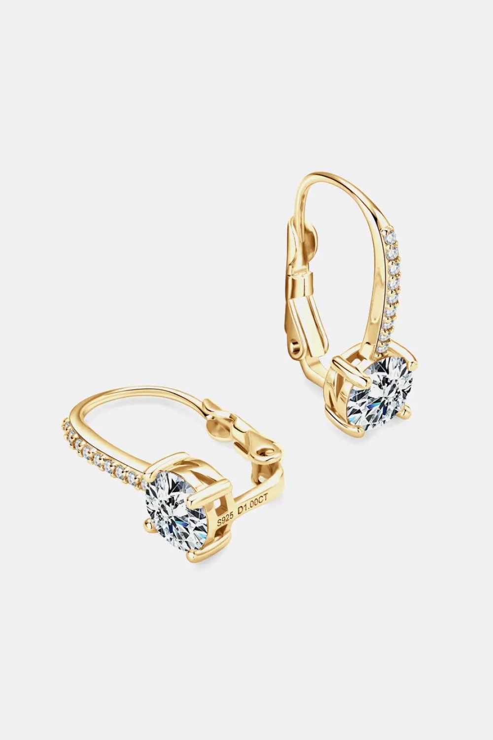 2 Carat Moissanite 925 Sterling Silver Earrings by Partner Label