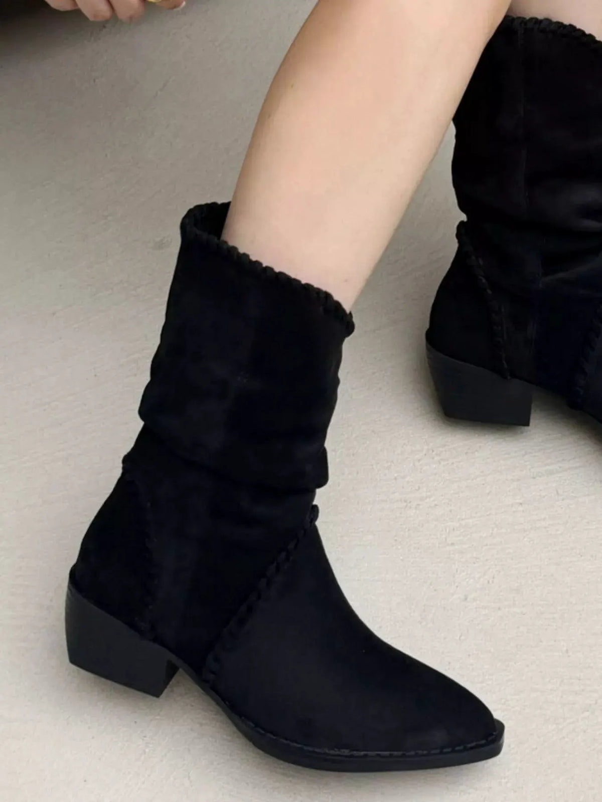 Point Toe Block Heels Boots by Partner Label