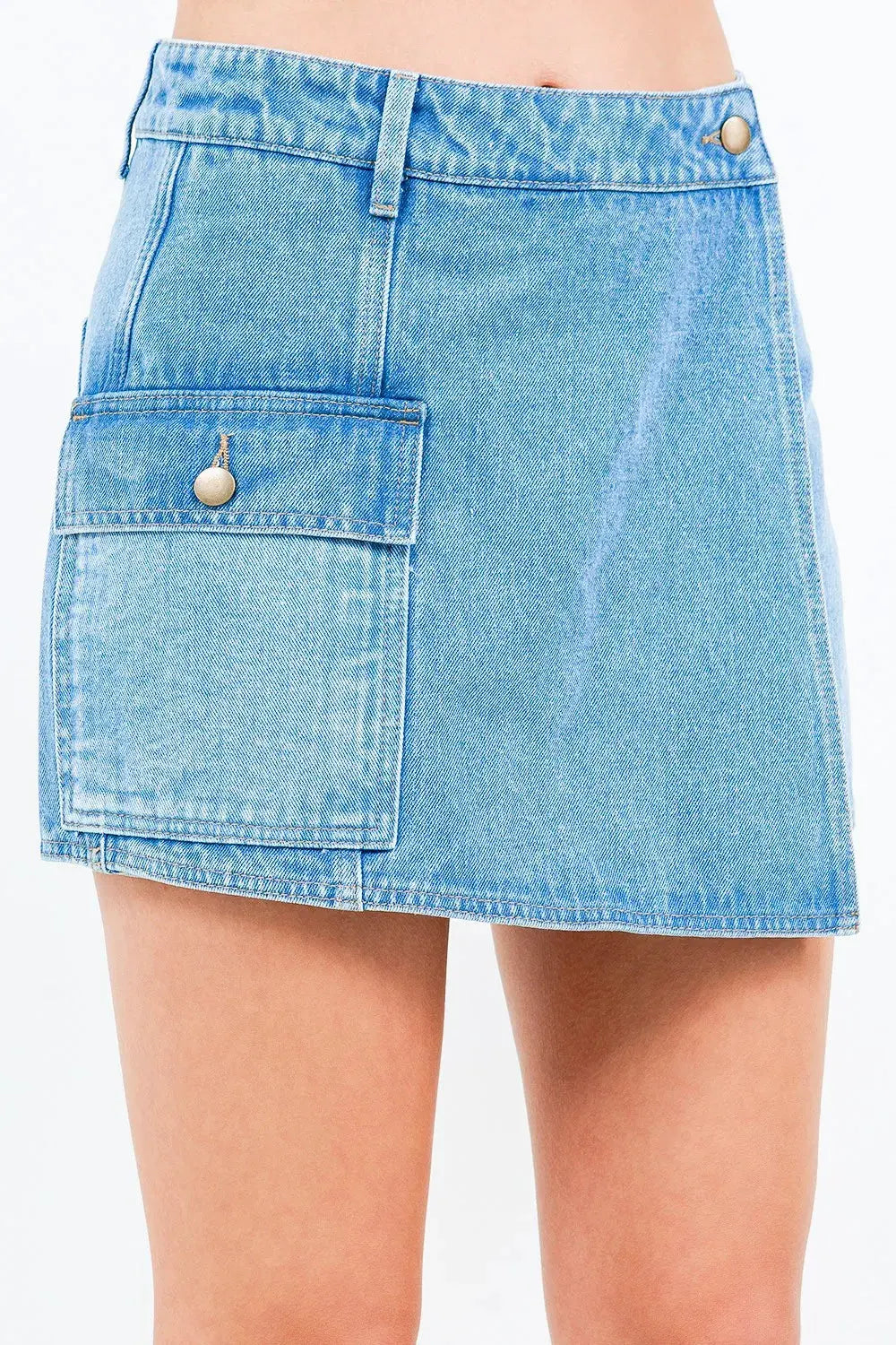 American Bazi Cargo Pocket Denim Skort by Partner Label