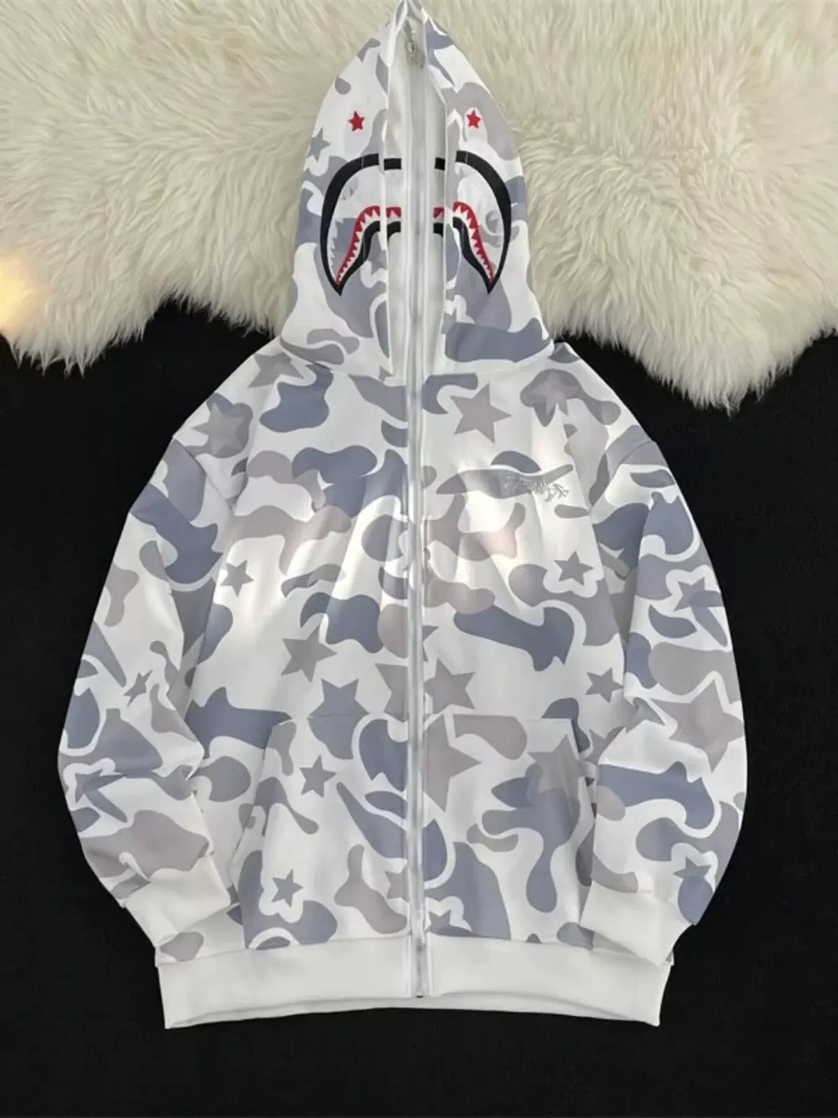 Men's Camo Print Zip-Up Hoodie by Partner Label
