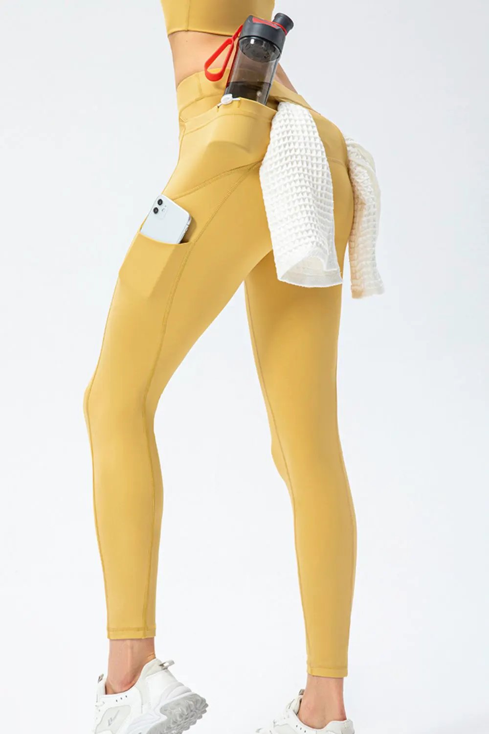 Full Size Slim Fit High Waist Long Sports Pants with Pockets by Partner Label