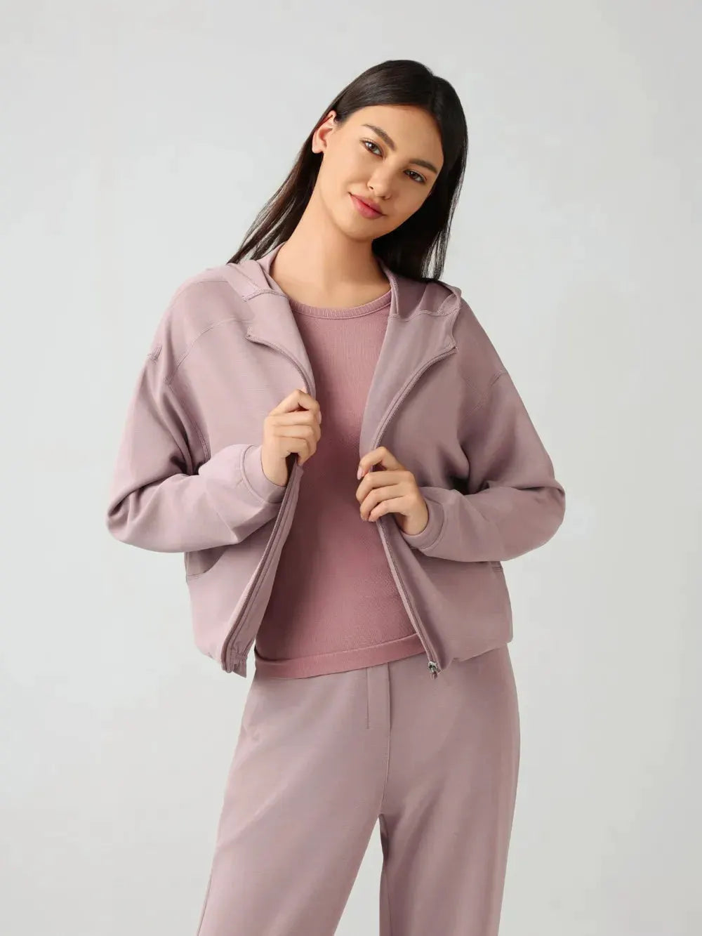 Millennia Zip Up Dropped Shouder Active Hooded by Millennia