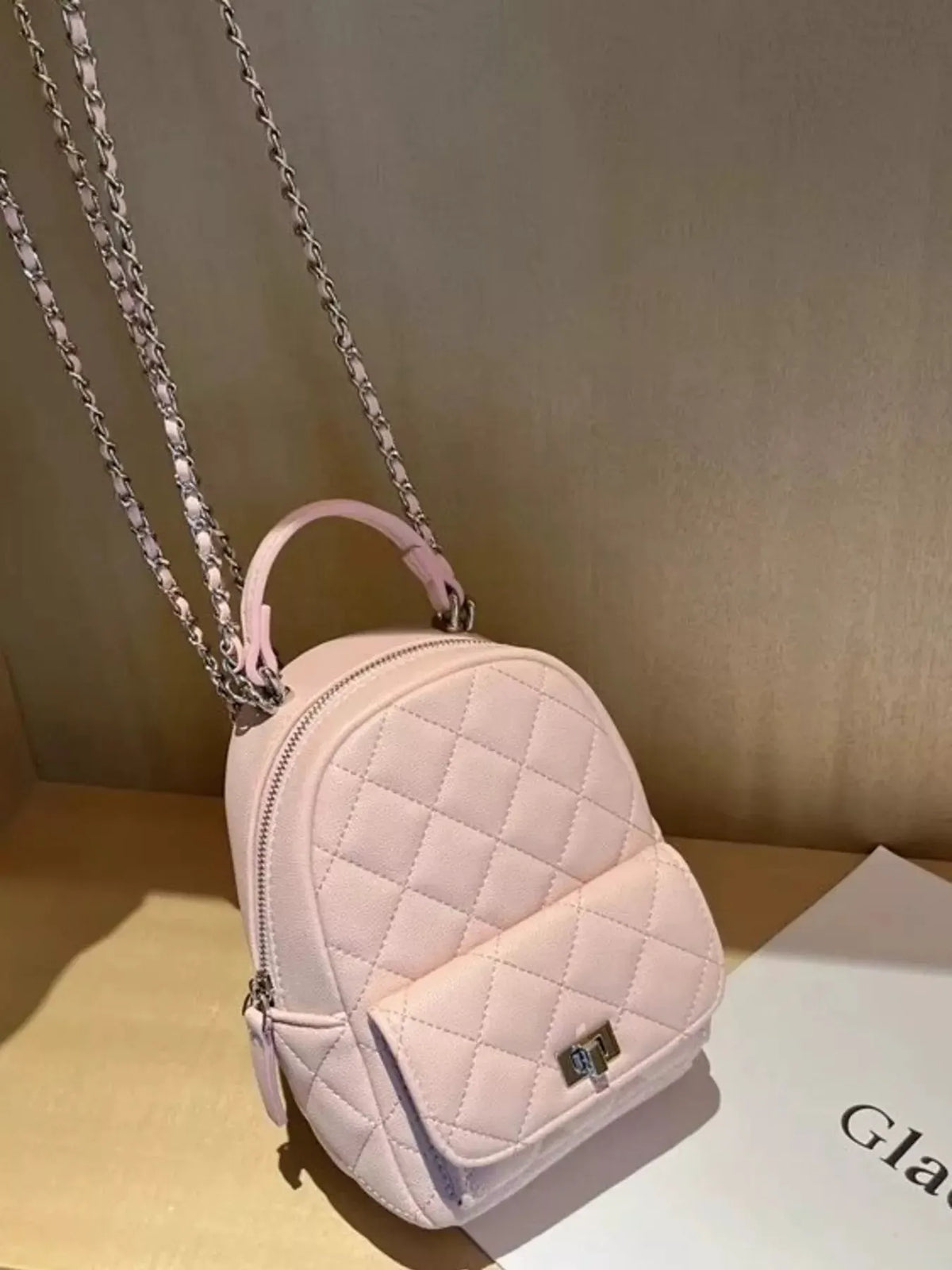 Quilted Mini Backpack Bag by Partner Label