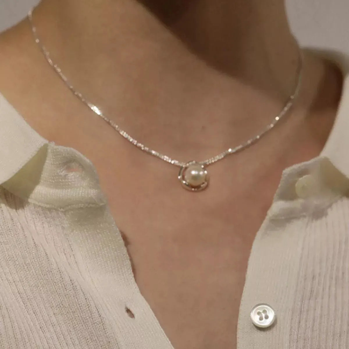 Pearl Pendant Necklace by Partnel Label