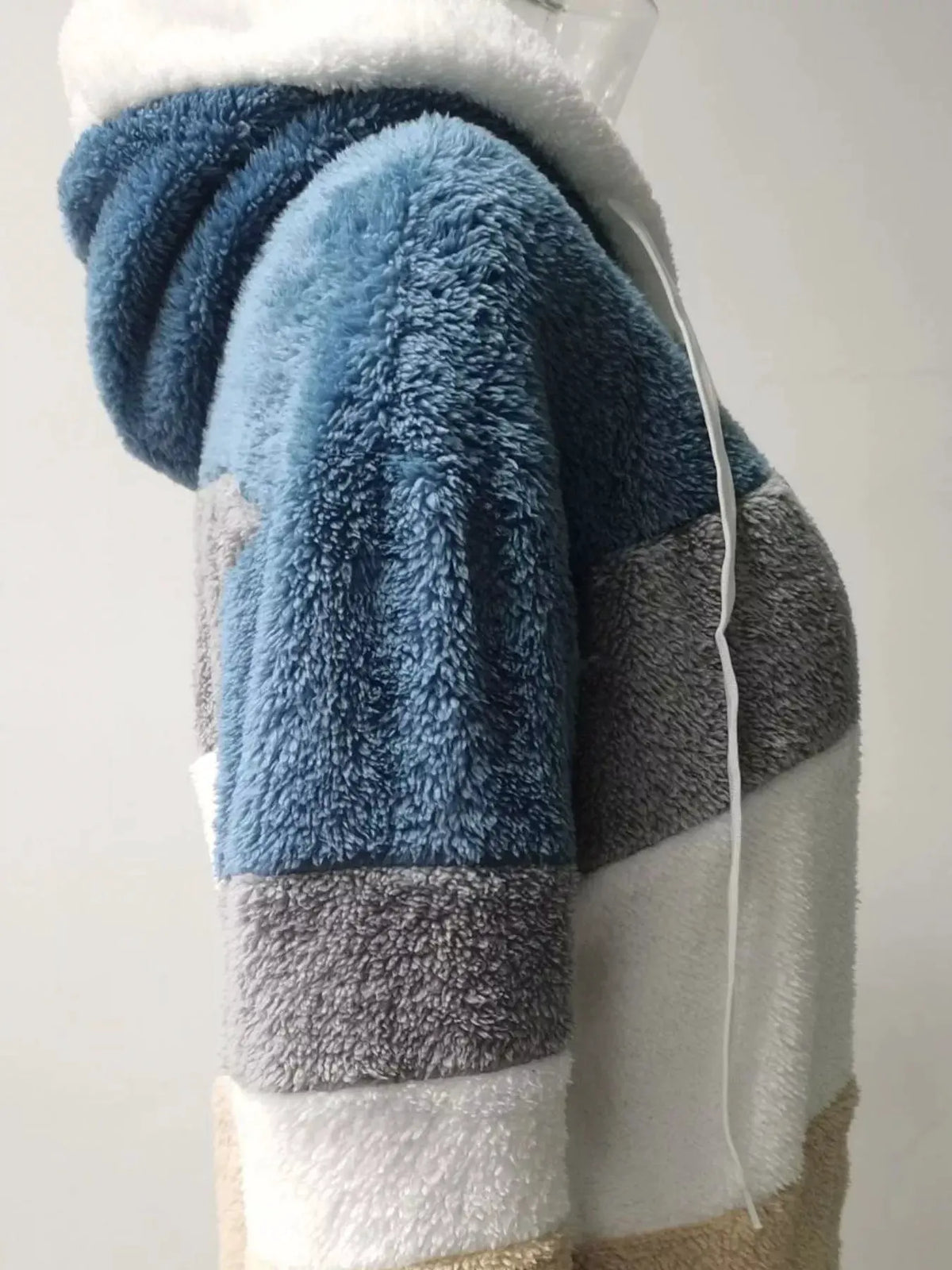 Full Size Fuzzy Zip Up Hooded Outerwear Plus Size | Partner Labels Selection by Partner Label