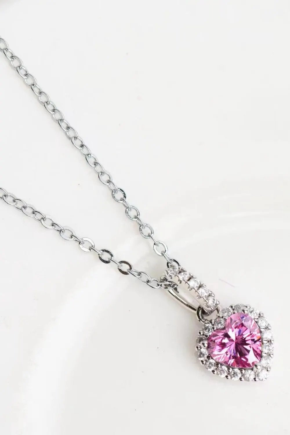 1 Carat Moissanite Heart Pendant Necklace by Partner Labels