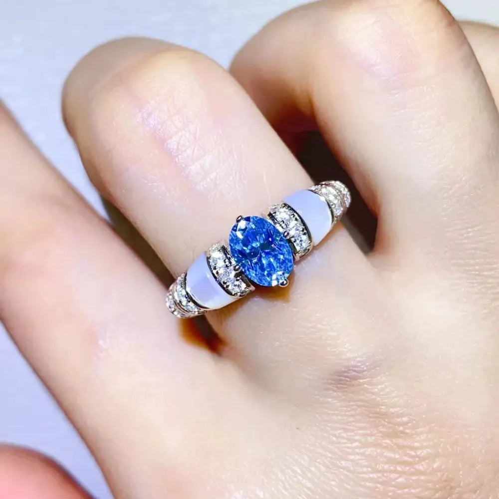 1 Carat Moissanite 925 Sterling Silver Ring by Partner Label