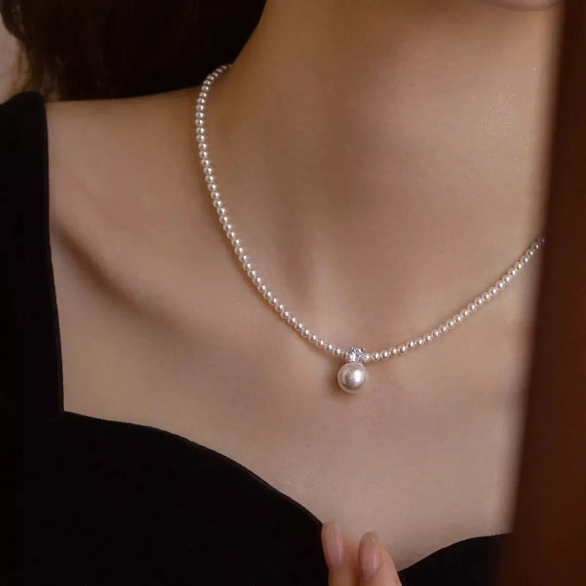 Pearl Pendant Necklace by Partner Labels