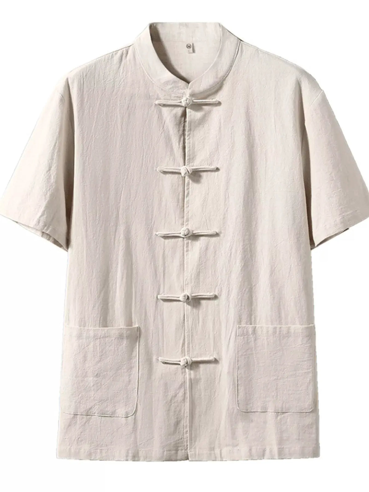Men's Plus Size Chinese Style Short-Sleeve Shirt by Trendsi