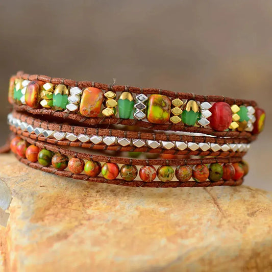 Natural Stone Woven Bracelet by Partner Label