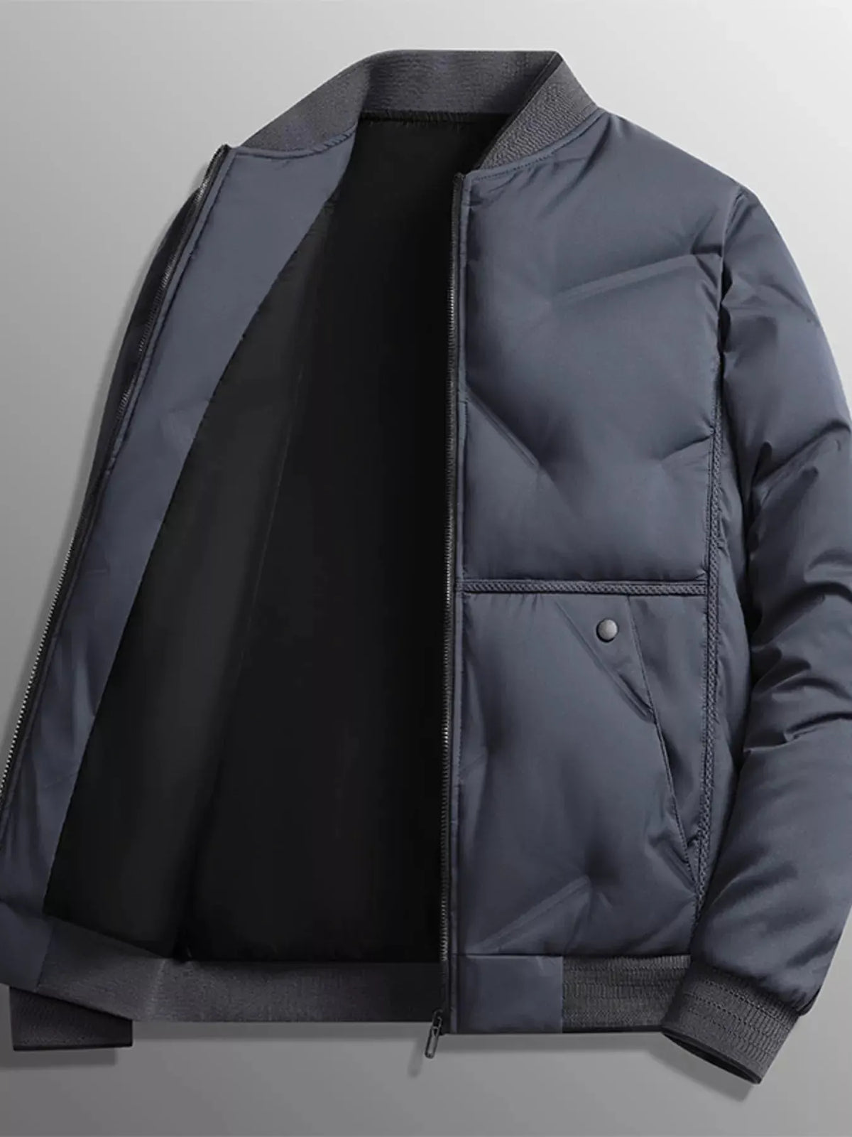 Men's Plus Size Lightweight Padded Bomber Jacket by Partner Label