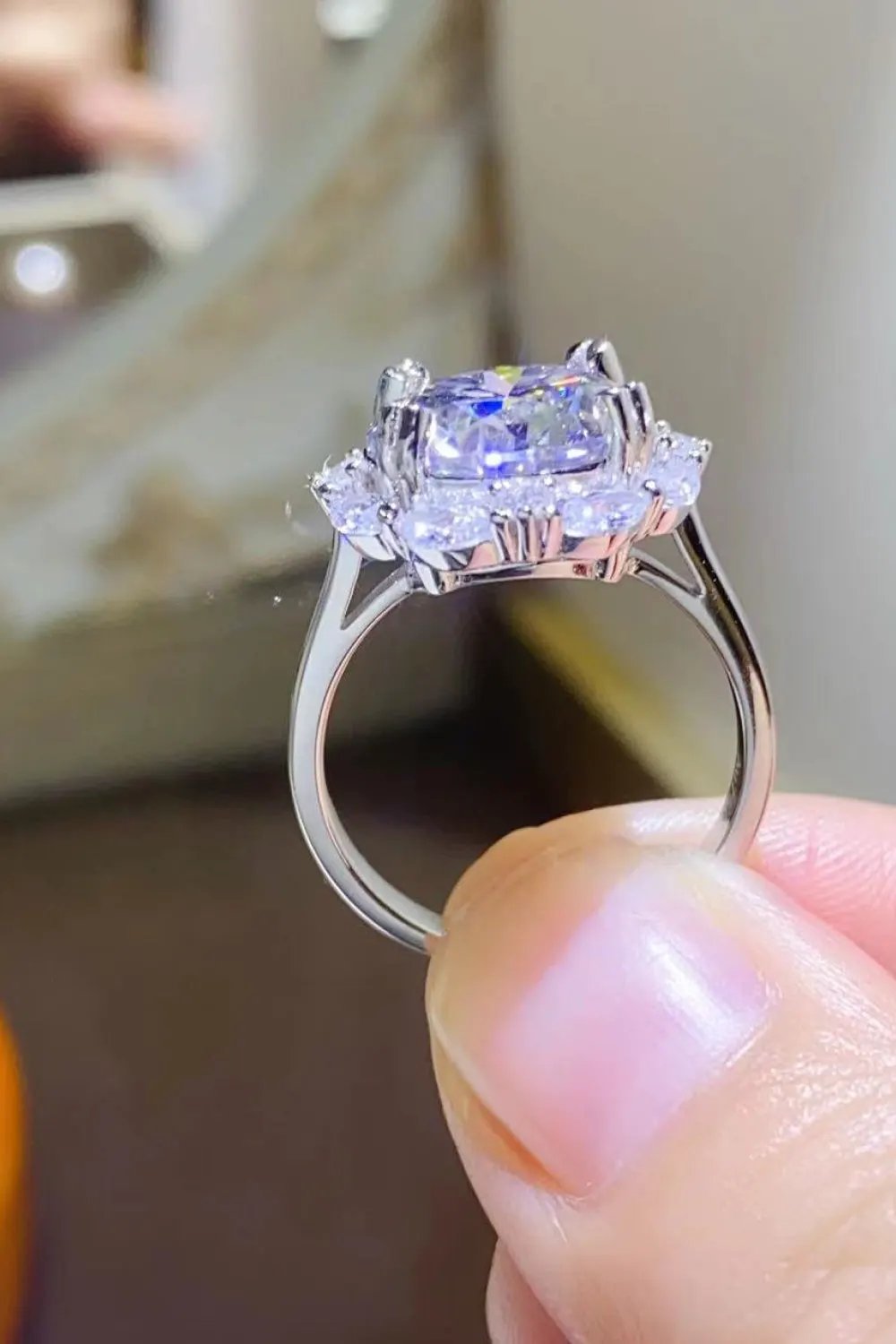 5 Carat Moissanite 925 Sterling Silver Ring by Partner Label