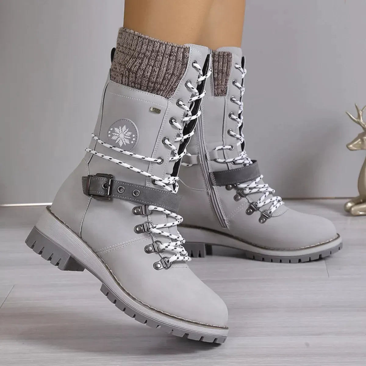 Lace Up Block Heel Boots by Partner Label