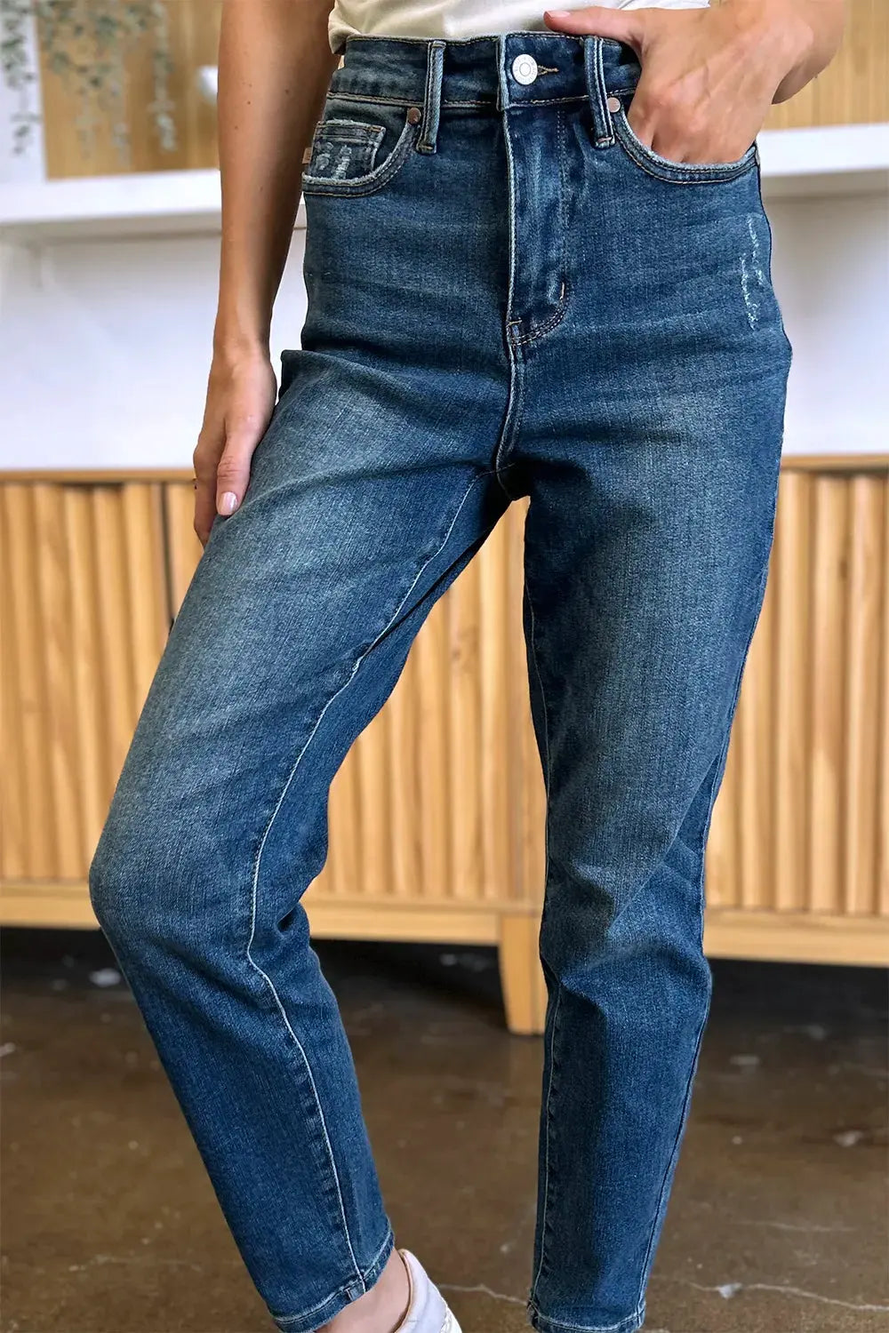 Judy Blue Full Size Tummy Control High Waist Slim Jeans by Judy Blue