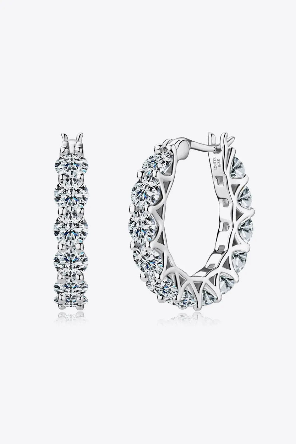 7.2 Carat Moissanite 925 Sterling Silver Earrings by Partner Label