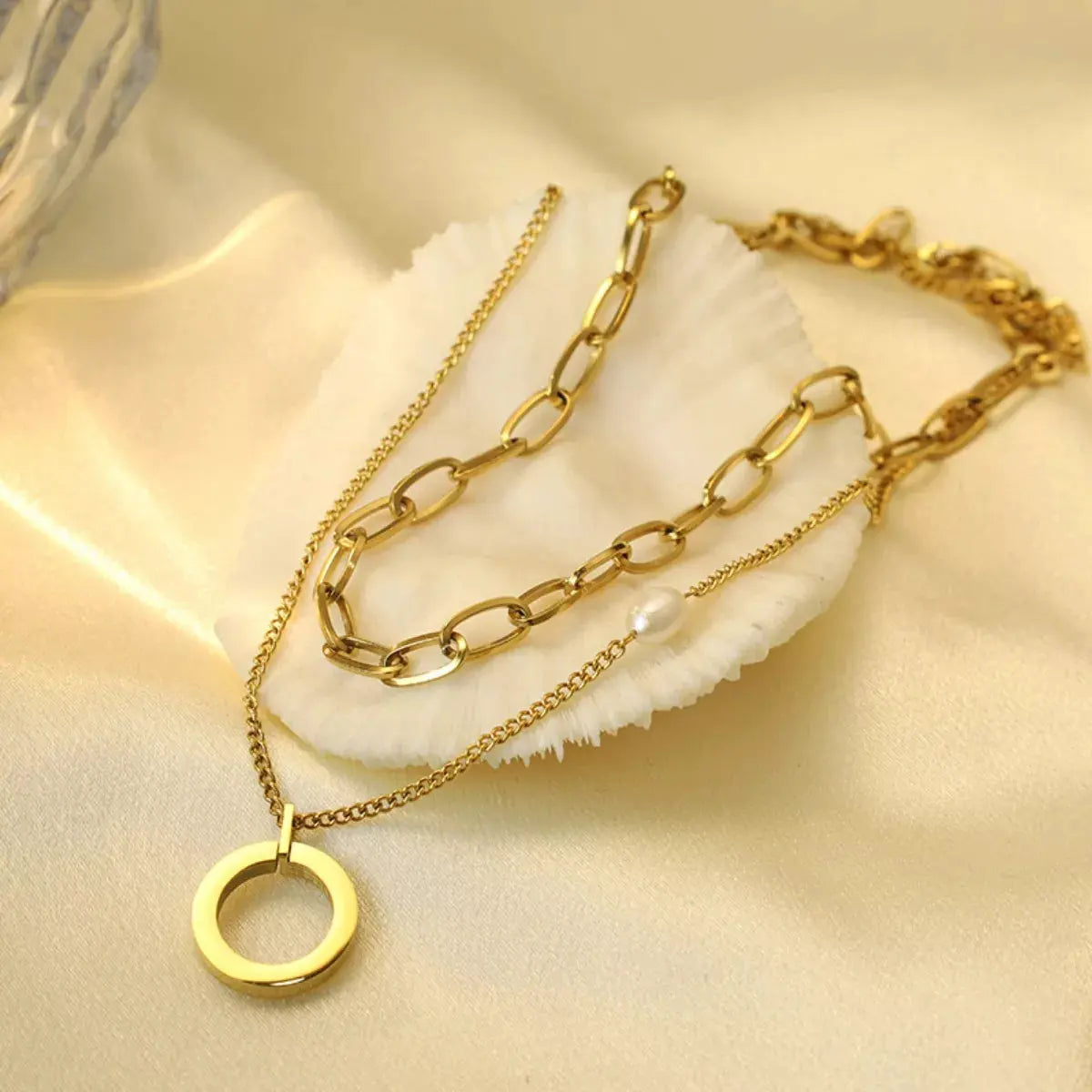 18K Gold-Plated Double Layered Necklace by Partner Labels