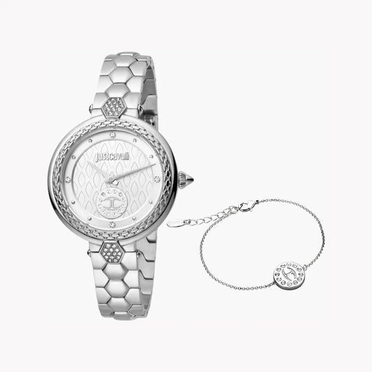 Just Cavalli Women's Silver Watch, Silver Dial | Jc1l128m0055 by JUST CAVALLI