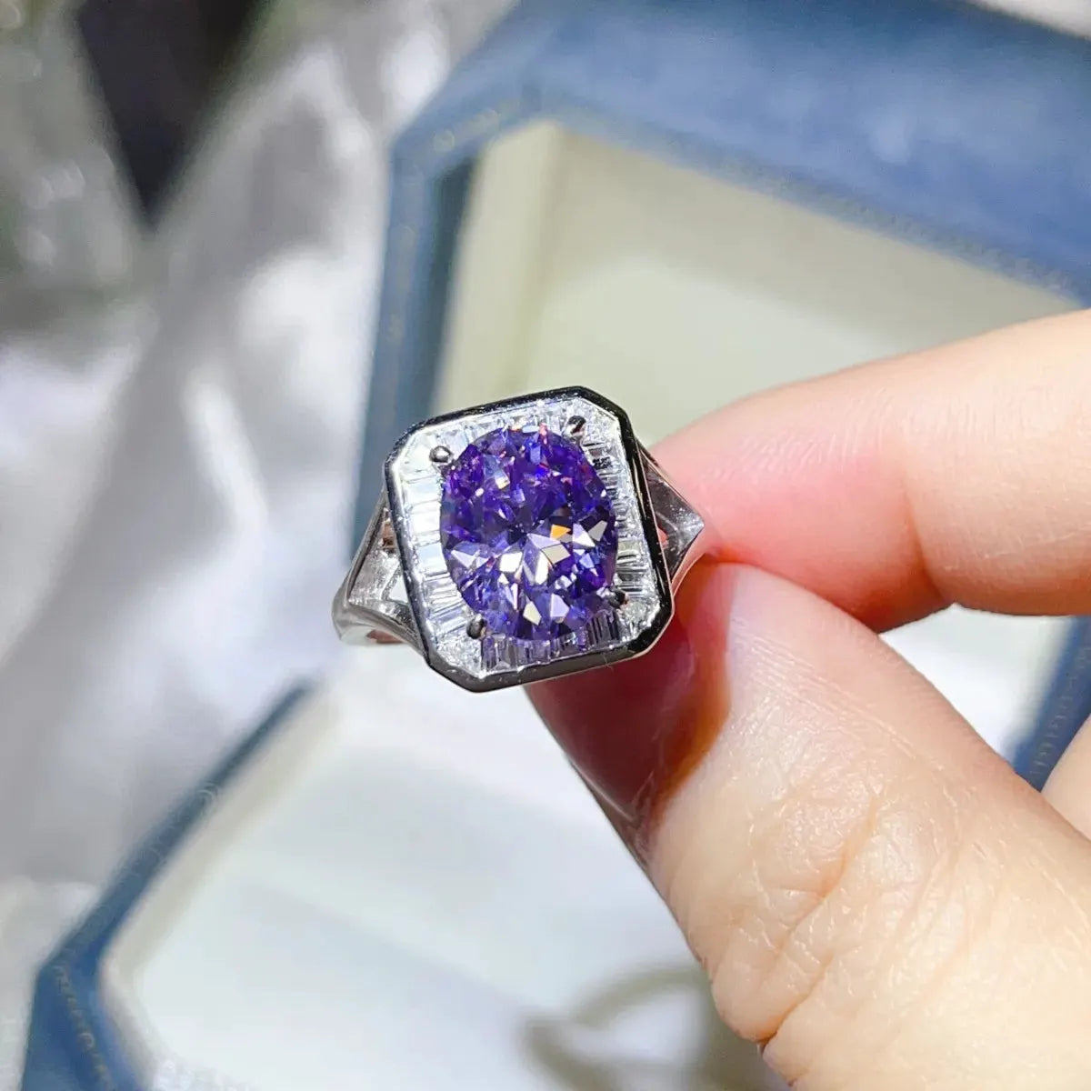 3 Carat Moissanite Square Ring by Partner Label