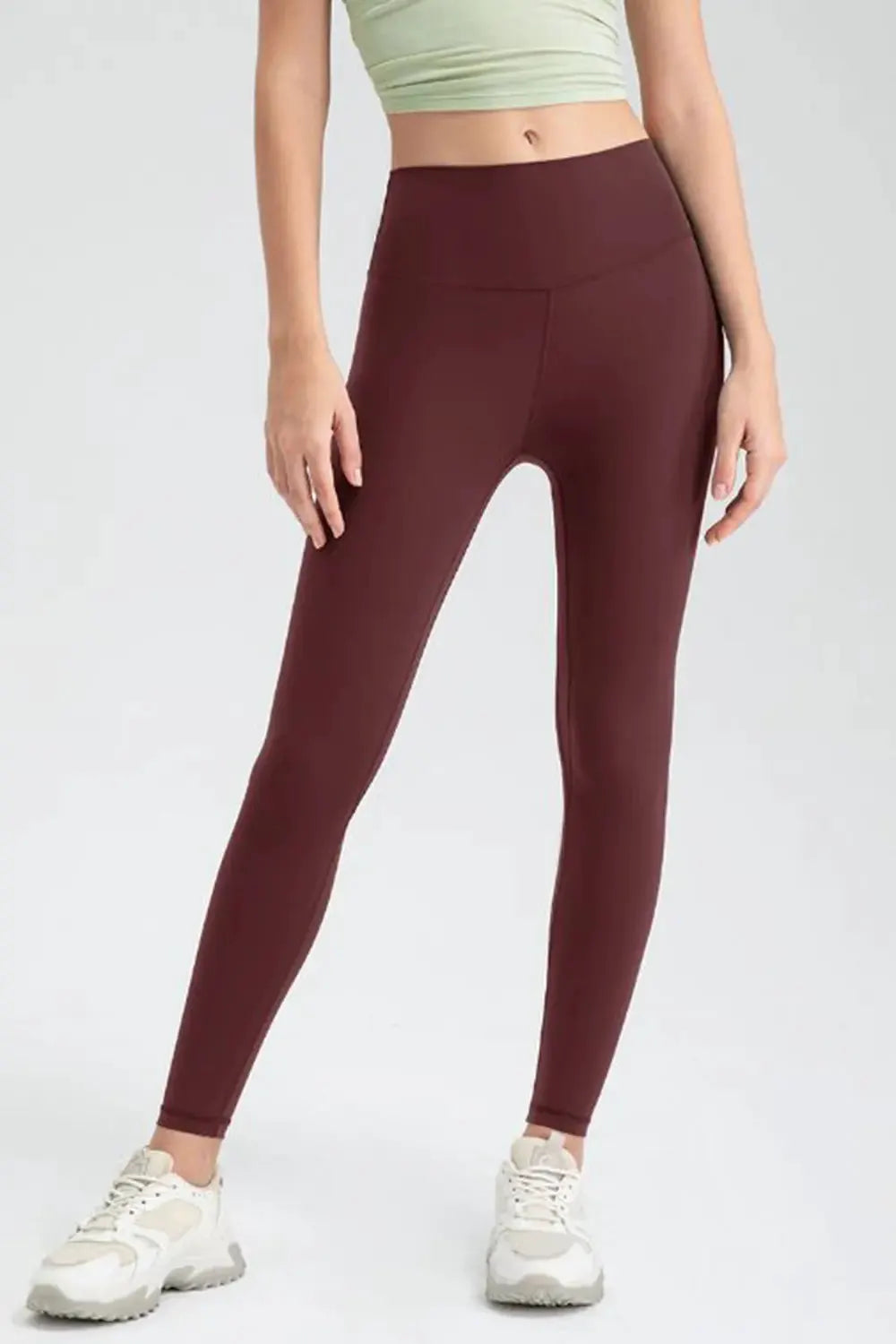 Wide Waistband Slim Fit Active Leggings by Partner Label