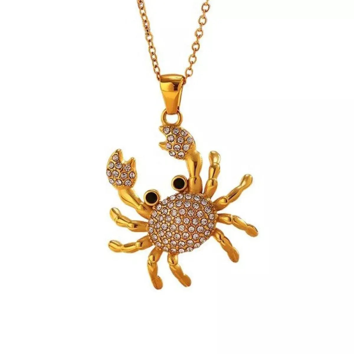18K Gold-Plated Crab Pendant Necklace by Partner Labels