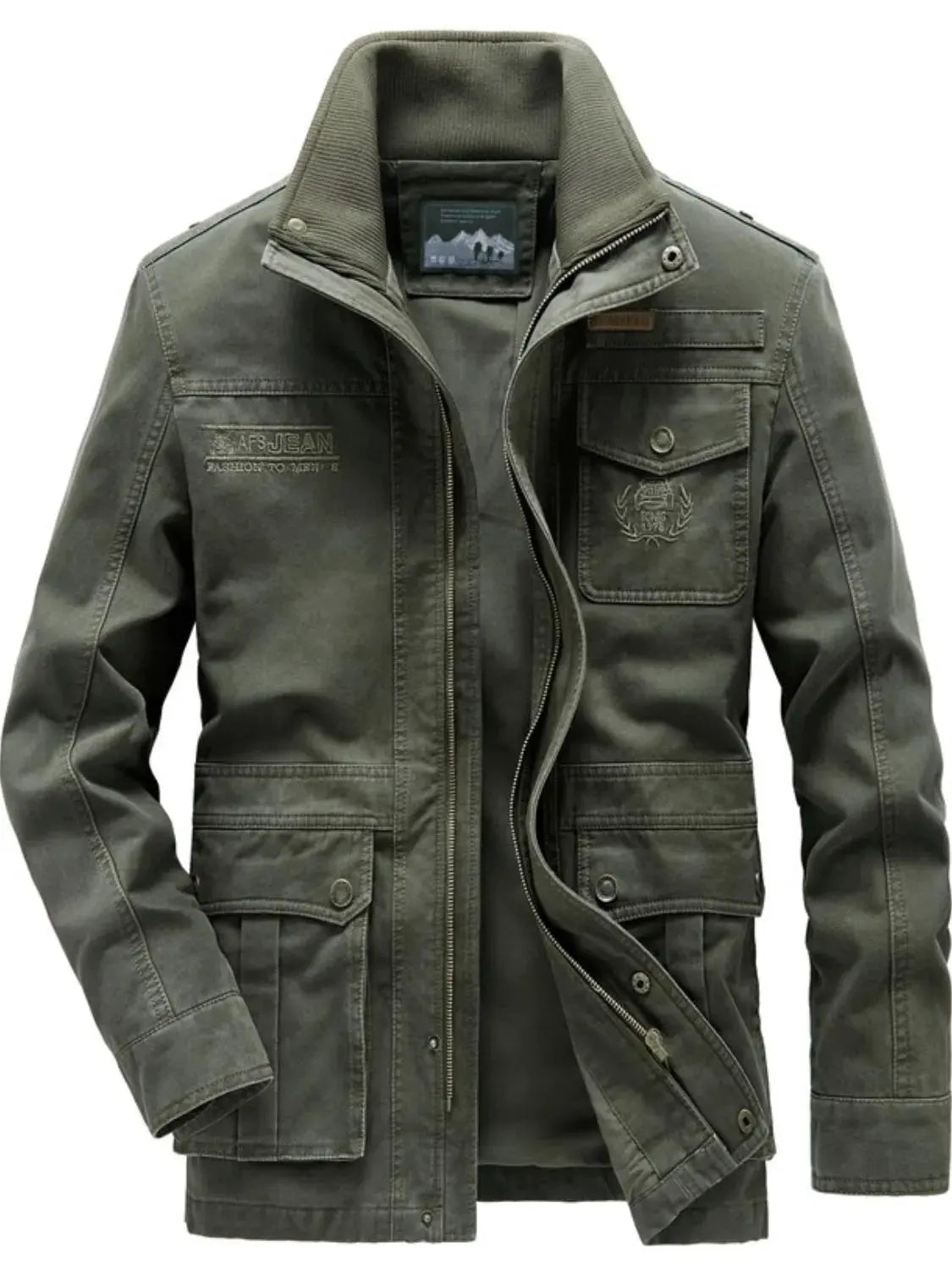 Men's Plus Size Zip Up Jacket with Pockets by Partner Label