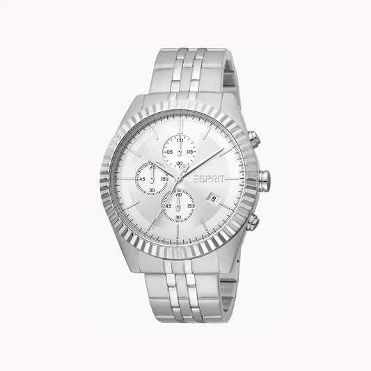 Esprit Men's Silver Stainless Steel Watch, Silver Dial | Es1g052m0045 by ESPRIT