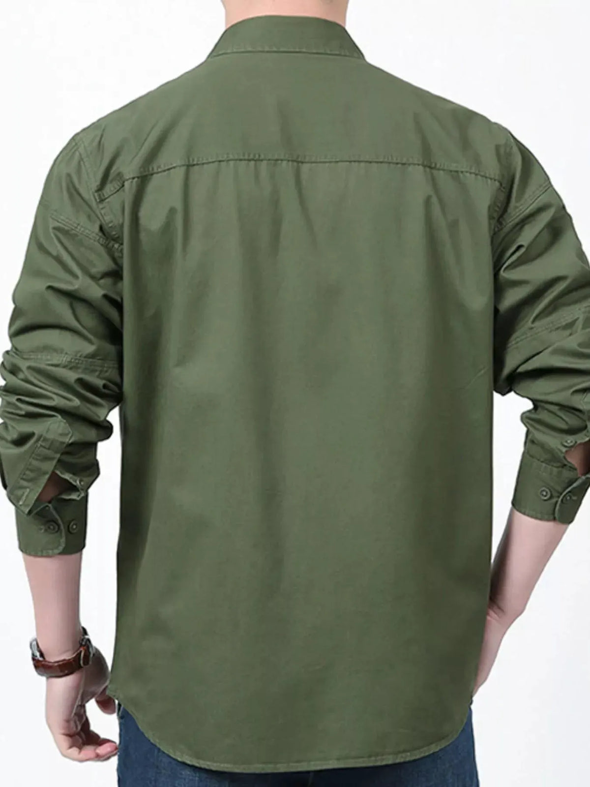 Men's Plus Size Casual Long-Sleeve Shirt by Trendsi