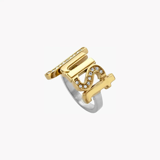 Just Cavalli Women's Two-Tone Stainless Steel Ring | Jcrg00600406 by JUST CAVALLI