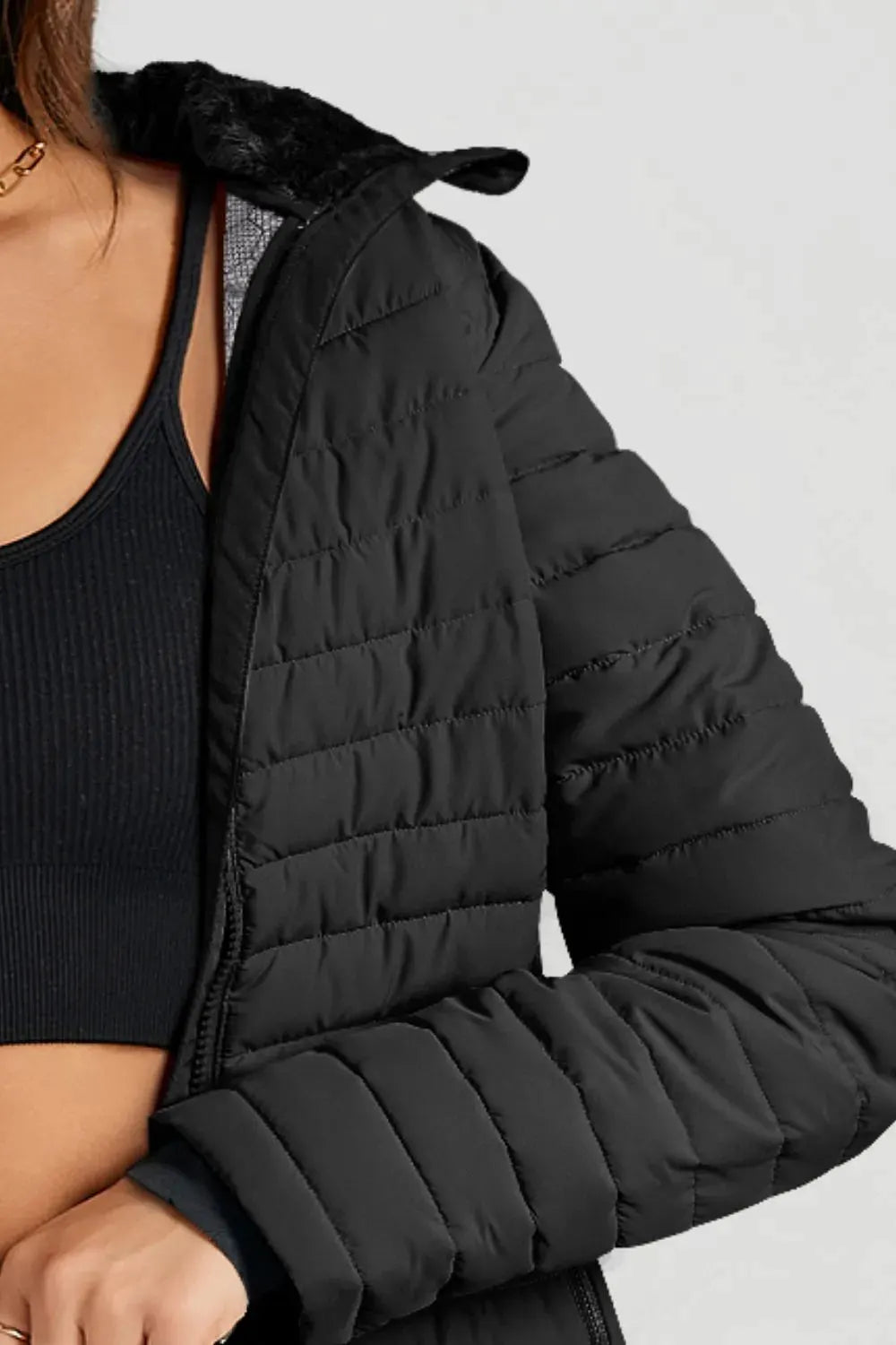 Turtleneck Zip Up Long Sleeve Jacket by Partner Label