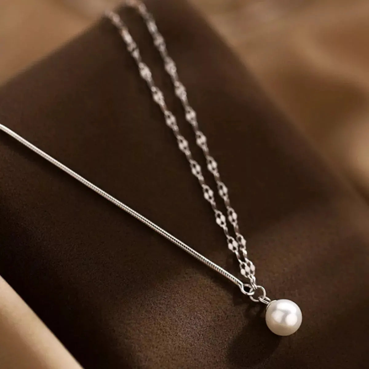 Pearl Pendant Layered Necklace by Partner Labels