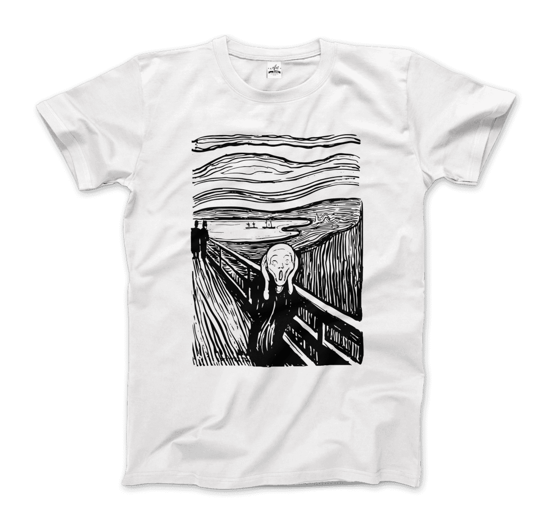Edvard Munch the Scream Sketch artwork t-shirt by Art-O-Rama Shop