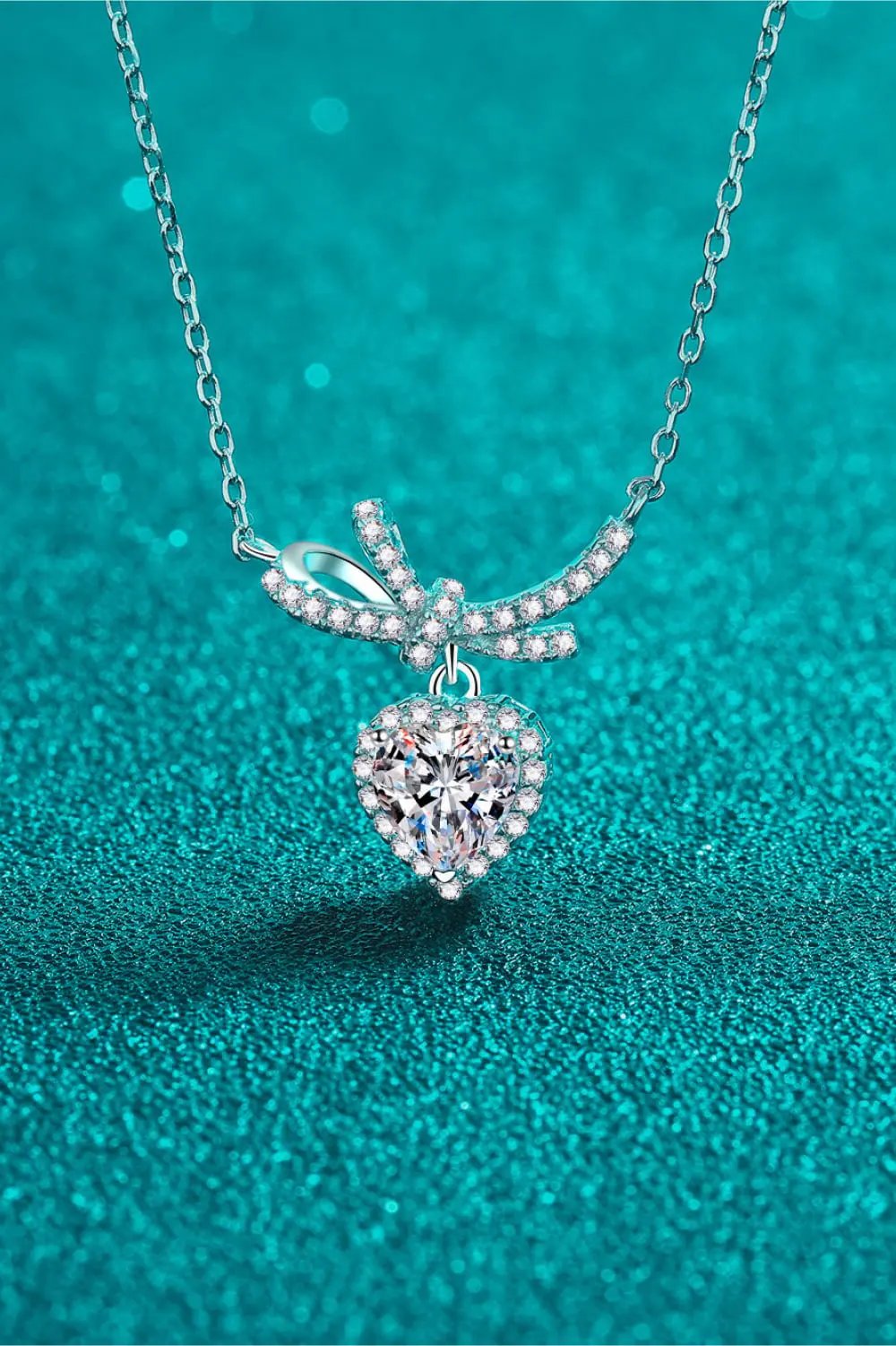1 Carat Moissanite Heart Pendant Necklace by Partner Labels