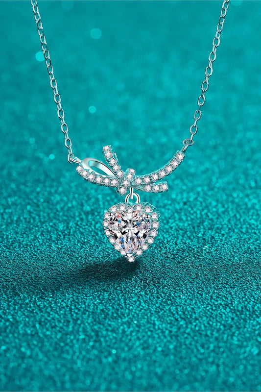 1 Carat Moissanite Heart Pendant Necklace by Partner Labels