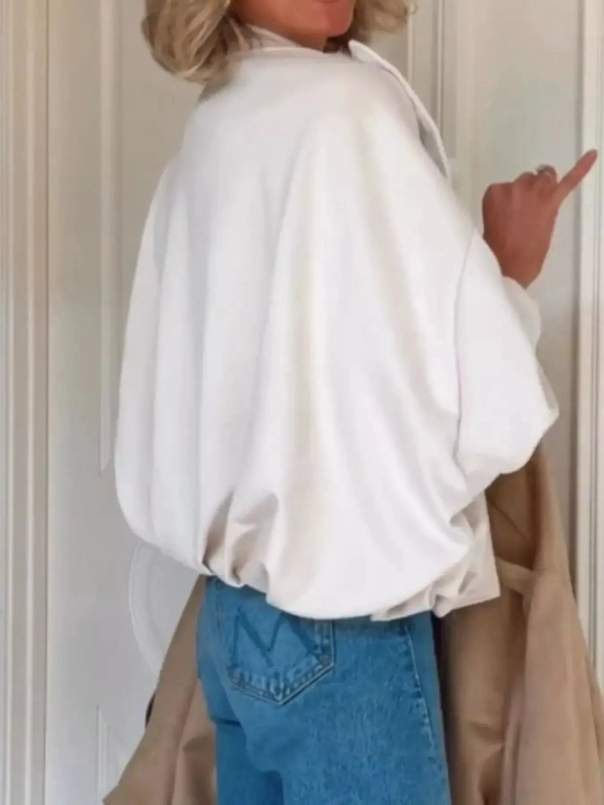 Zip Up Dropped Shoulder Suede Jacket by Partner Label