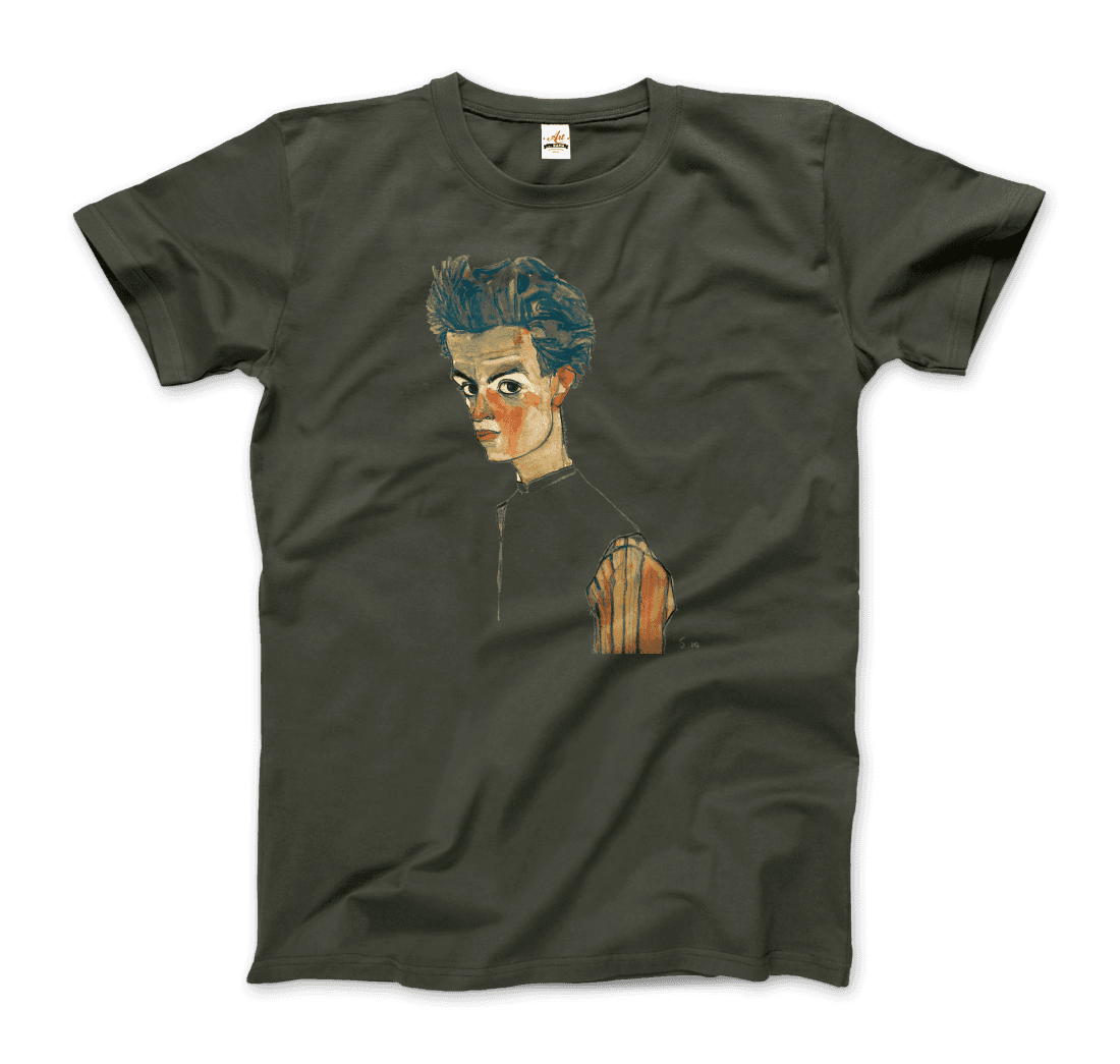 Egon Schiele Self-Portrait, art t-shirt by Art-O-Rama Shop