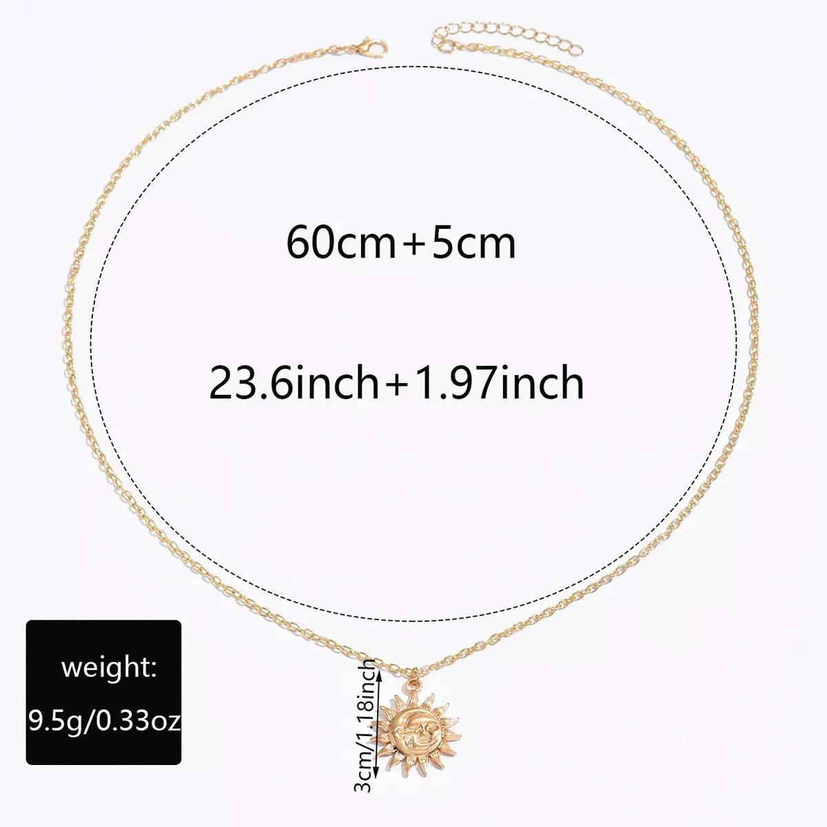 18K Gold-Plated Sunburst Pendant Necklace by Partner Labels