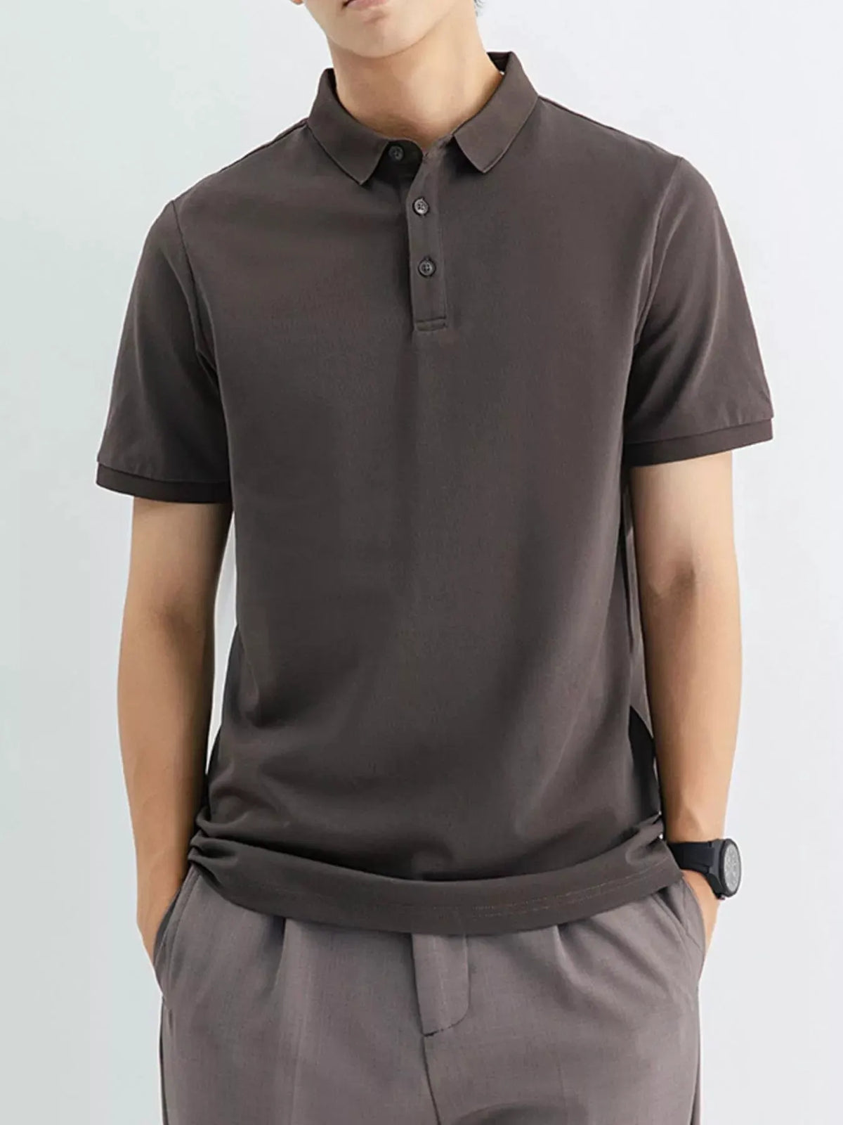 Men's Plus Size Classic Fit Short Sleeve Polo by Trendsi