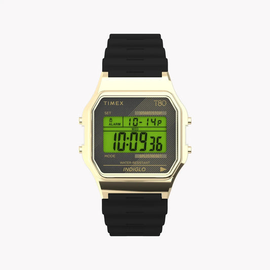 Timex Unisex Gold Tone Resin Strap, Black Lens | T80 by TIMEX
