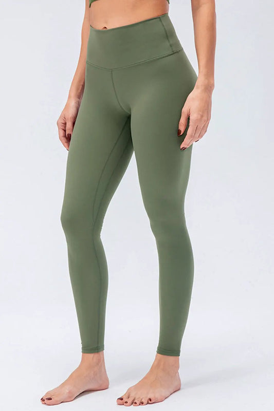 Wide Waistband Slim Fit Active Leggings by Partner Label