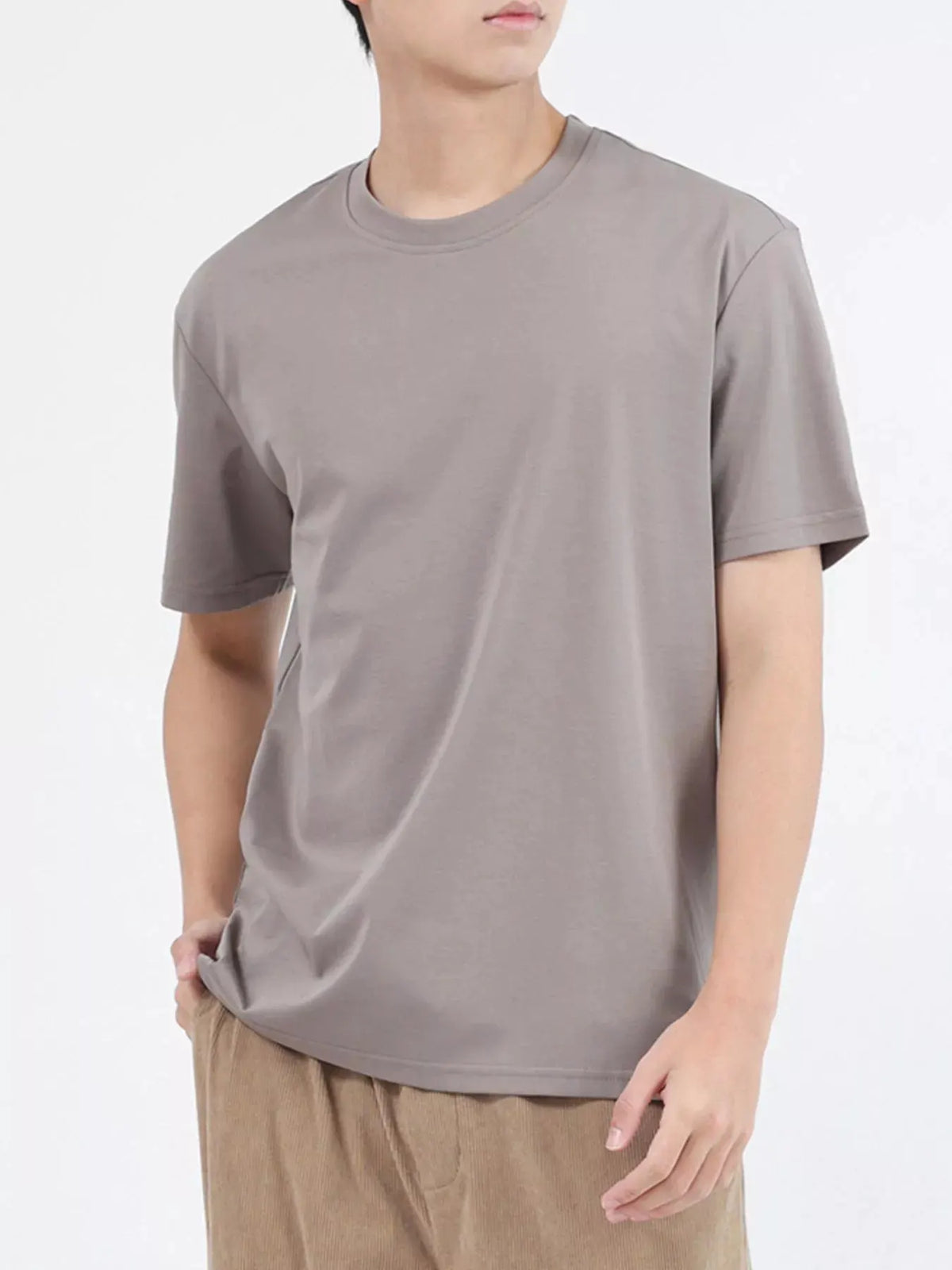 Men's Plus Size Classic Crew Neck T-Shirt by Trendsi