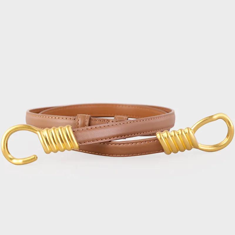 Hook Buckle Skinny Belt by Trendsi