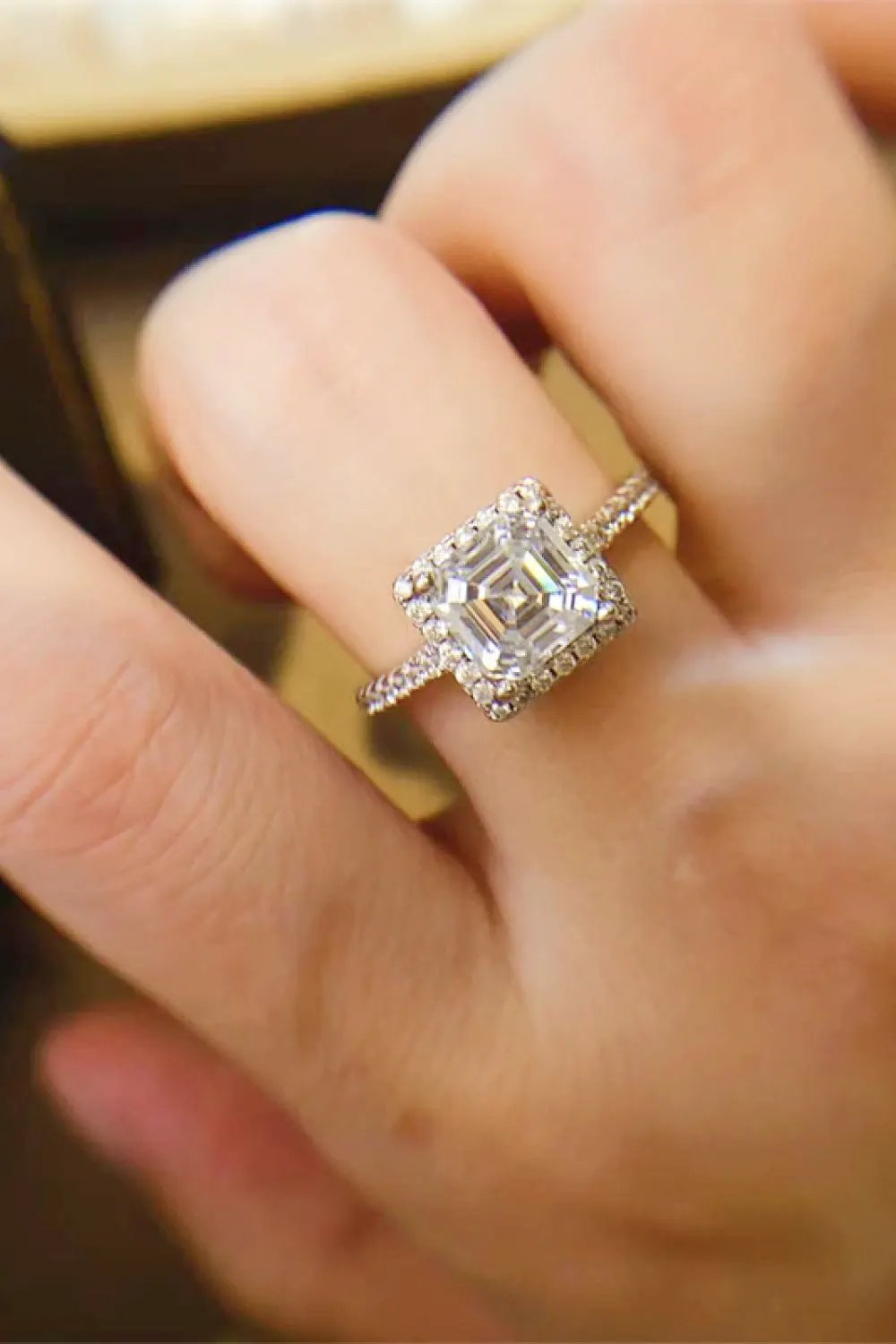 2 Carat Moissanite 925 Sterling Silver Ring by Partner Label