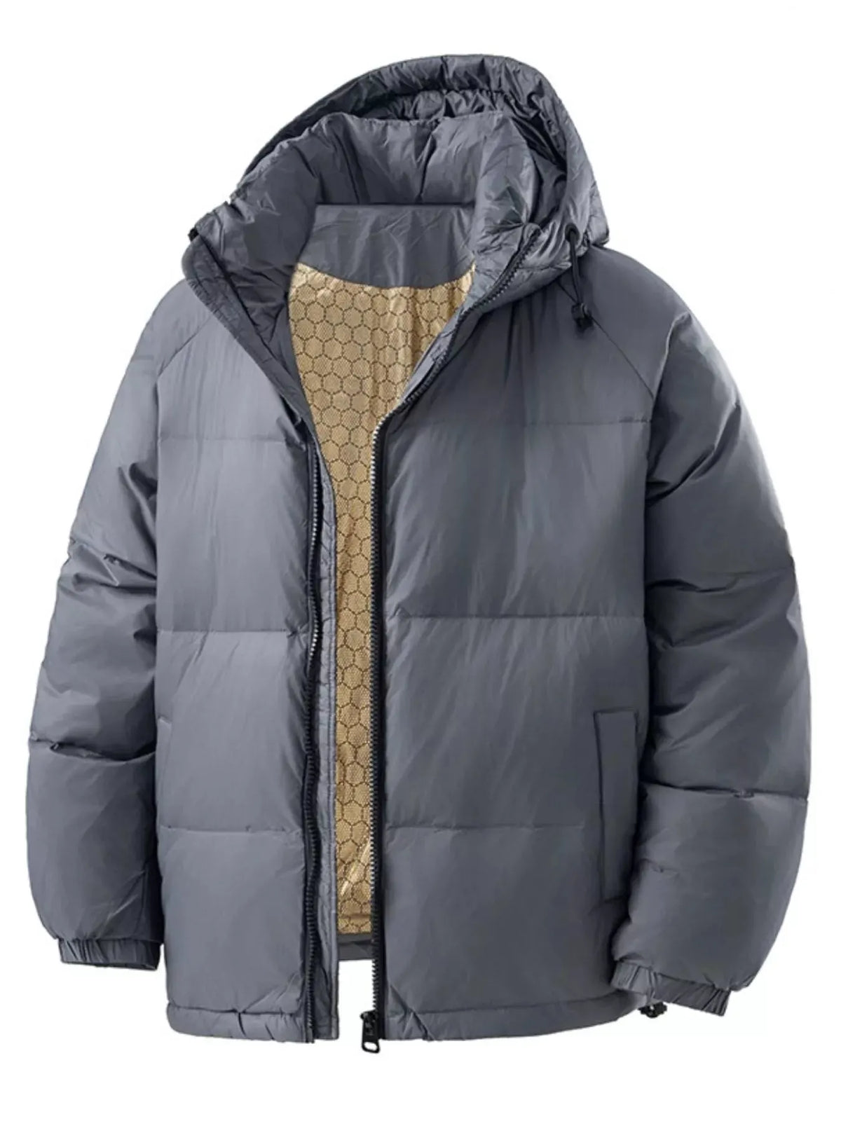 Men's Full Size Padded Hooded Puffer Jacket Plus Size by Partner Label