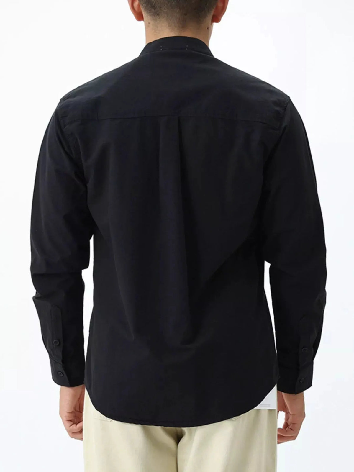 Men's Plus Size Casual Long Sleeve Shirt with Double Chest Pockets by Trendsi