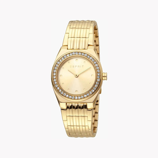 Esprit Women's Gold Stainless Steel Watch, Champagne Dial | ES1L148M0065 by ESPRIT